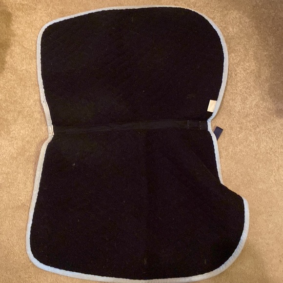 TuffRider Basic All Purpose Saddle Pad w/Trim And Piping - Navy/Light Blue/White - Picture 4 of 5